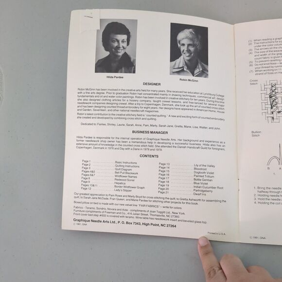 Appalachian Trail Wildflowers for Counted Quilting Graphique Needle Arts Book 12 - Picture 3 of 3